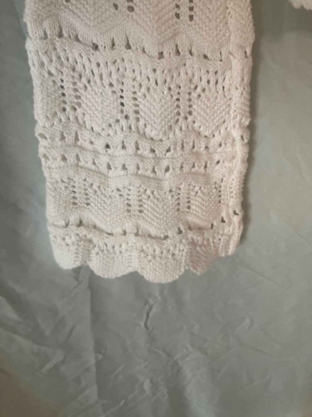 Moon & Madison White Crochet Front Tie Cardigan Sweater Large L - Picture 8 of 8